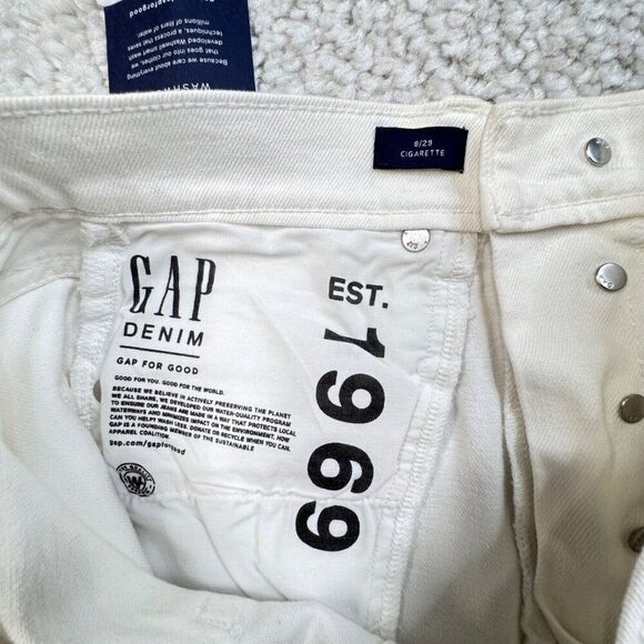 Gap High Rise Cigarette Jeans White 8/29 NEW - Picture 7 of 14